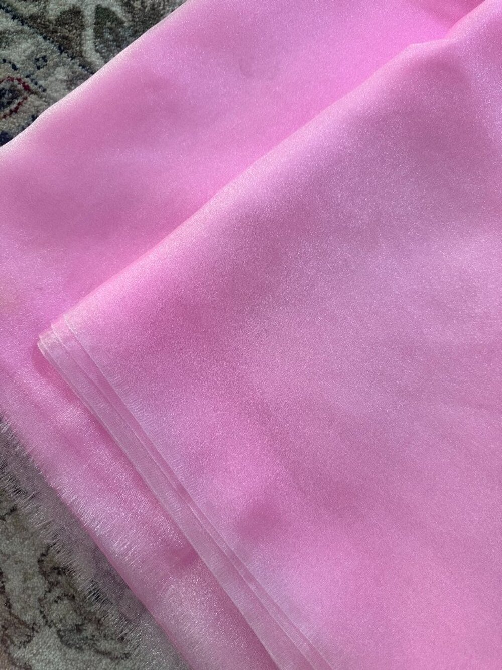 Baby pink Organza Fabric 5 yr x  43 in